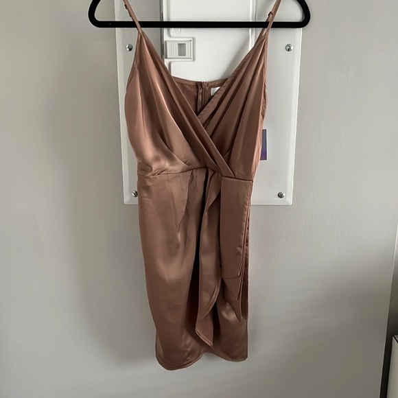 Brown silk mini dress - Picture 1 of 2